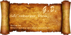 Günsberger Dina névjegykártya